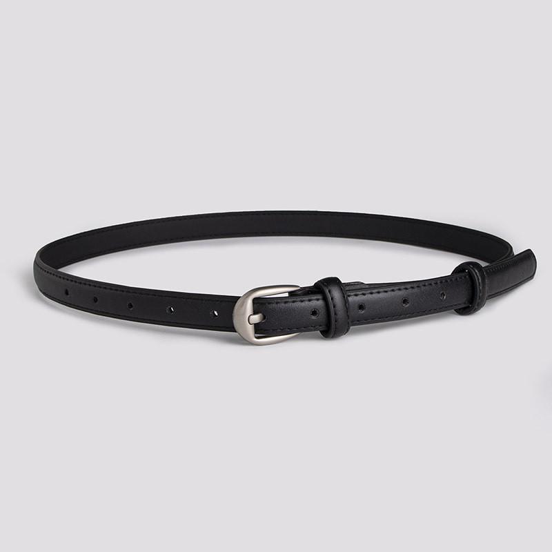 Faux Simple Women Leather Waist Belt Office Casual Fashion Round Buckle Metal