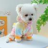 Colorful Style Pet Dinosaur Costume Cartoon Flannel Dog Hoodie Winter Puppy Clothes  Autumn Winter