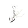 NICK&NICOLE HEART SIGNATURE BUTTERFLY PEARL RIBBON Keyring_silver