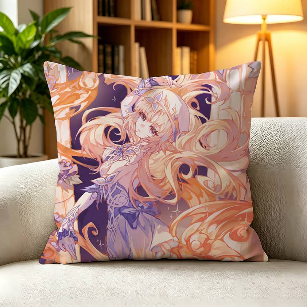 GGenshin Impact Nicole Reeyn Hexenzirkel Mage Square DoubleSided printed Pillow Case Bedroom Bedside Pillow Sofa Cushion Cover