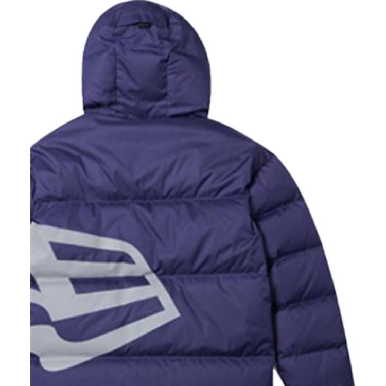New Era Oversized Logo Print Quilted Loose Fit Zipper Down Jacket Unisex Outerwear Purple 12877421