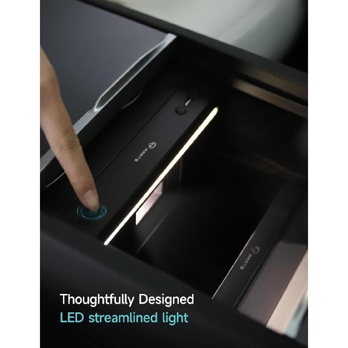 TPARTS Muti-Ports USB Hub For Tesla Model 3 Highland 2024+/Model Y Juniper 2025+, Center Console Hidden Fast Charger With Retractable Cable Model 3/Y