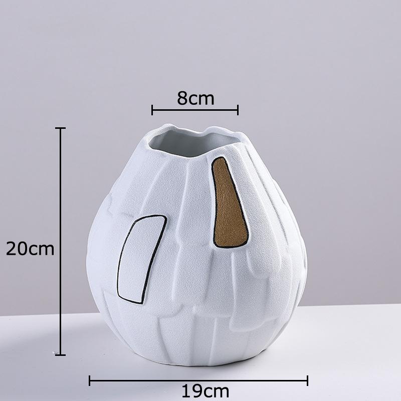 Creative Modern Design Ceramic Vase Plant Pots Table Decoration Ornaments Flower Arrangement Floral Vase Room Aesthetic Decor