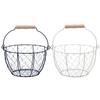 Egg Basket Round Metal Wire Basket With Handle Multipurpose Food Storage Organizer Fruit Vegetable Holder For Kitchen Picnic