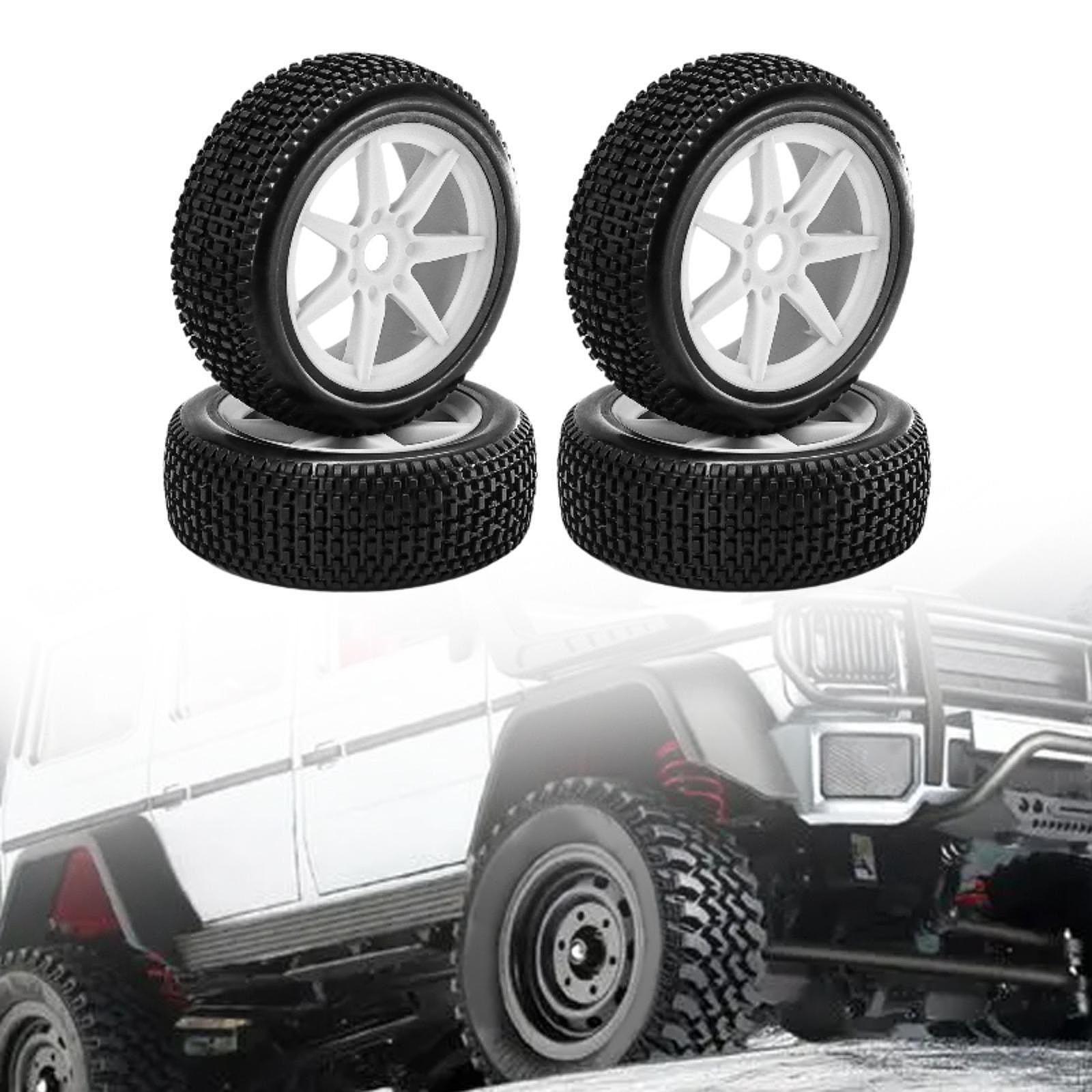 

4 шт. Автомобільні колеса та шини з дистанційним керуванням. Легко встановлювані запасні частини. Аксесуари своїми руками для 1/8 гусеничного автомобіля білий
