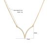 New Fashion 18k Gold Plated Chain Necklace Cubic Zirconia V Shape Pendant Necklace for Women Jewelry
