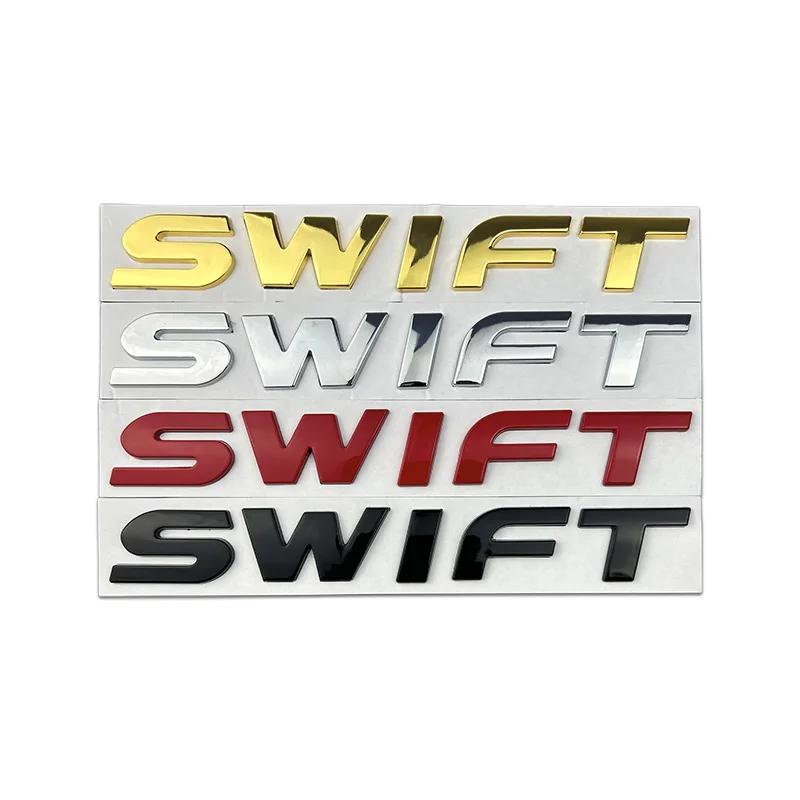 3D Badge Steering Wheel Sticker Car Front Emblem Rear Trunk Logo For SUZUKI Swift Metal Alloy Modified Letter Decoration