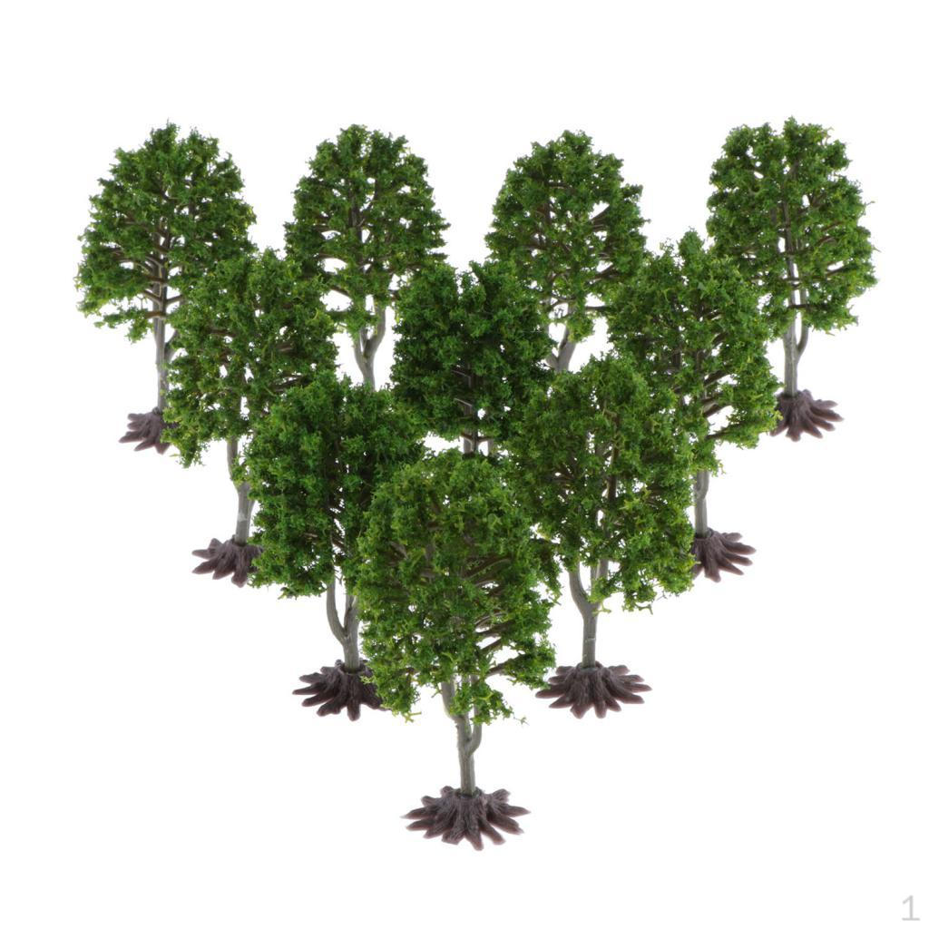

10 Model Trees with Base Railroad Garden Diorama Scenery, 1:100 Scale