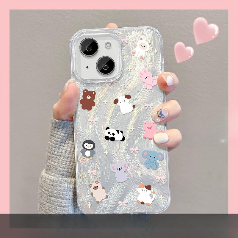 

Подходит для чехла для мобильного телефона Huawei Mate60pro Nova12 Милый мультяшный животный стенд Glory 100 Перьевая пряжа Honor 50 Pro