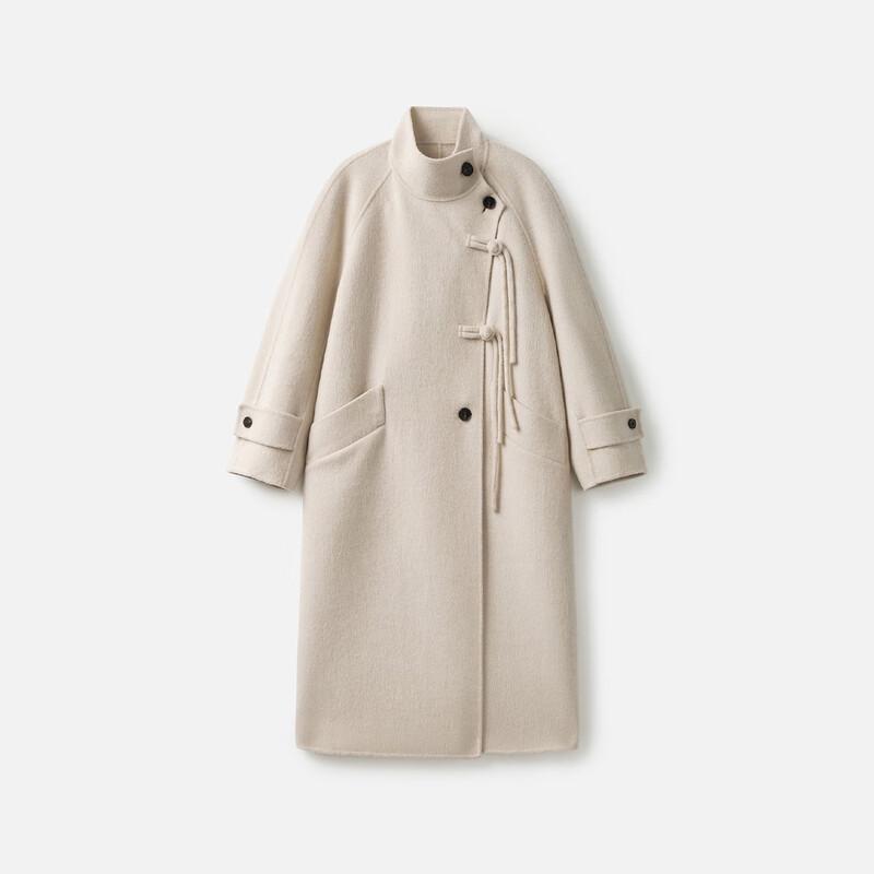 Women's Broadcast New Chinese Style Stand Collar Wool Blend Mid-Length Coat