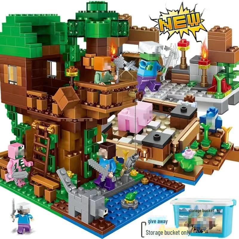 

«Китайские строительные блоки»: Механизм «Мой мир пещера дом на дереве» — развивающая игрушка для мальчиков Farm Paradise Deluxe Bucket