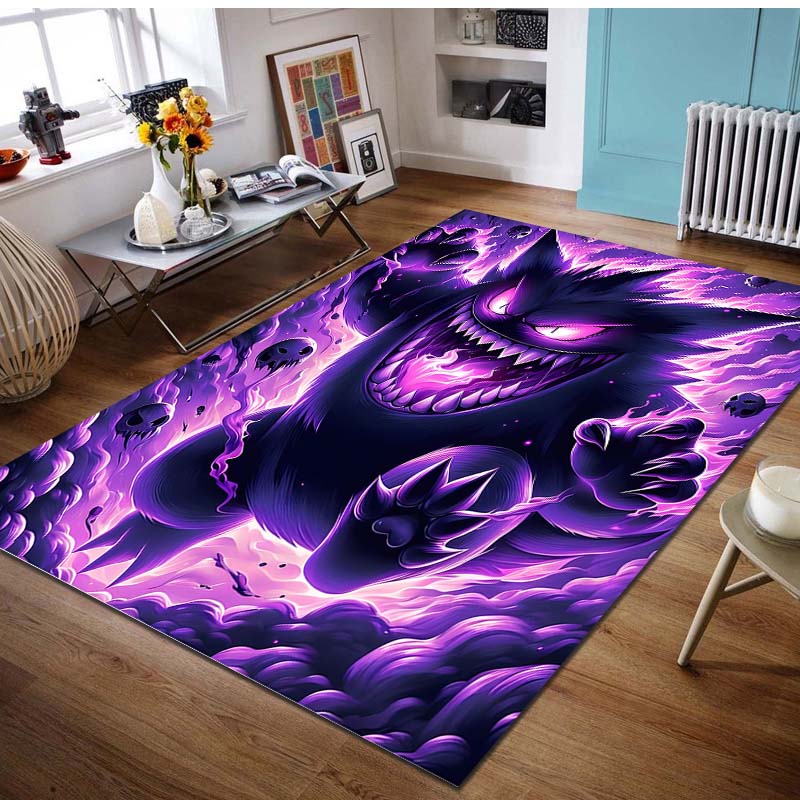 1ks Pokémon Gengar Potisk Kreslený Koberec Rohožka do Domu Obývacího Pokojíku Ložnice Pohovka Předsíň Dekorace Protiskluzová Podložka na Podlahu Kobereček do Dětského Koutku
