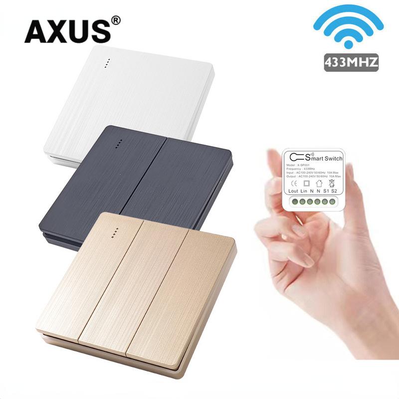 

AXUS EU 10A Mini RF 433 МГц art DIY Беспроводной переключатель 110 В 220 В модуль приемника электрические опоры 2-стороннее управление временем дома