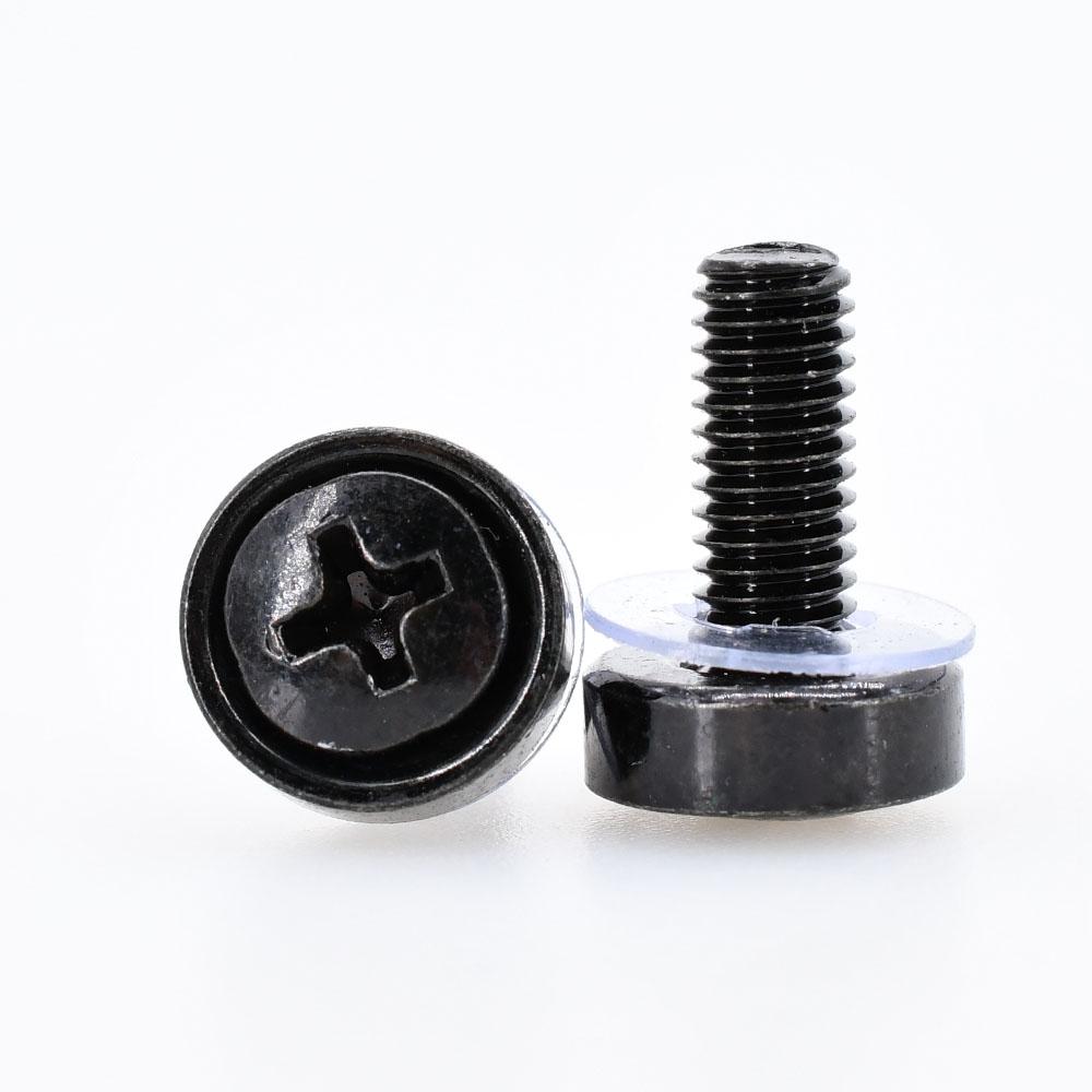 M6x16mm M6x20mm Black Carbon Steel Screw Nut Set For Rack Mount Server Cabinet Shelves Phillips Bolt Cage Nuts Kit 20Set M5 M6