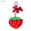 Plush Strawberry Note Bow Keychain Pendant Phone Chain Backpack Charm