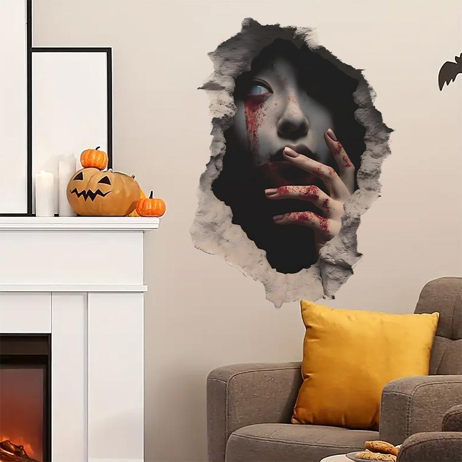 Horror Halloween Wall Stickers for Bedroom Living Room Entrance Hall Home Decoration Wall Decal Removable Vinyl Decals