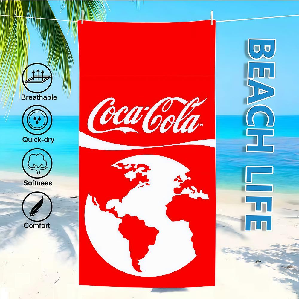 

C-CocaS-ES Towel Textile Fashion Bathrobe Beach Quick-Drying Lightweight C-ColaS-ES Portable Camping Swim Pool Logo Travel W40*H60(CM)