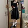Summer black short-sleeved dress for women, small first love, waist and thin design sense French retro Platycodon niche
