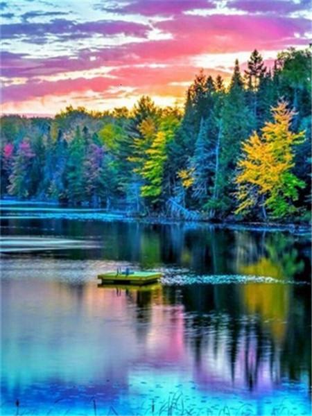 Full Drill 5D Diamond Painting Landscape Embroidery Mosaic Waterfall Rhinestones Picture Home Decoration