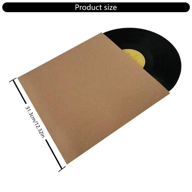 Set of 10PCS Record Inner Sleeves Thick Kraft Paper Storage Bag Cover Anti Static for 12Inch LPs Albums