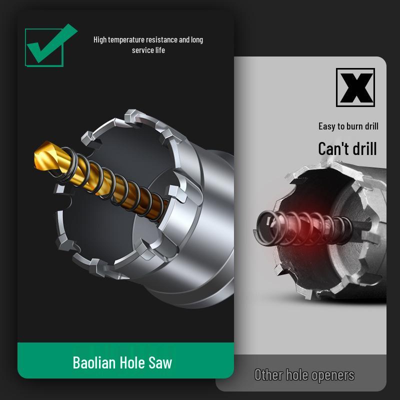 Stainless Steel Alloy Hole Saw for Quick Drilling and Metal/Woodworking Punching