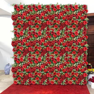 Simulation Flower Wall Three-dimensional Background Wall Decoration Eucalyptus Leaf Rose Window Flower Wall Simulation Flower Large Wedding Flower Row
