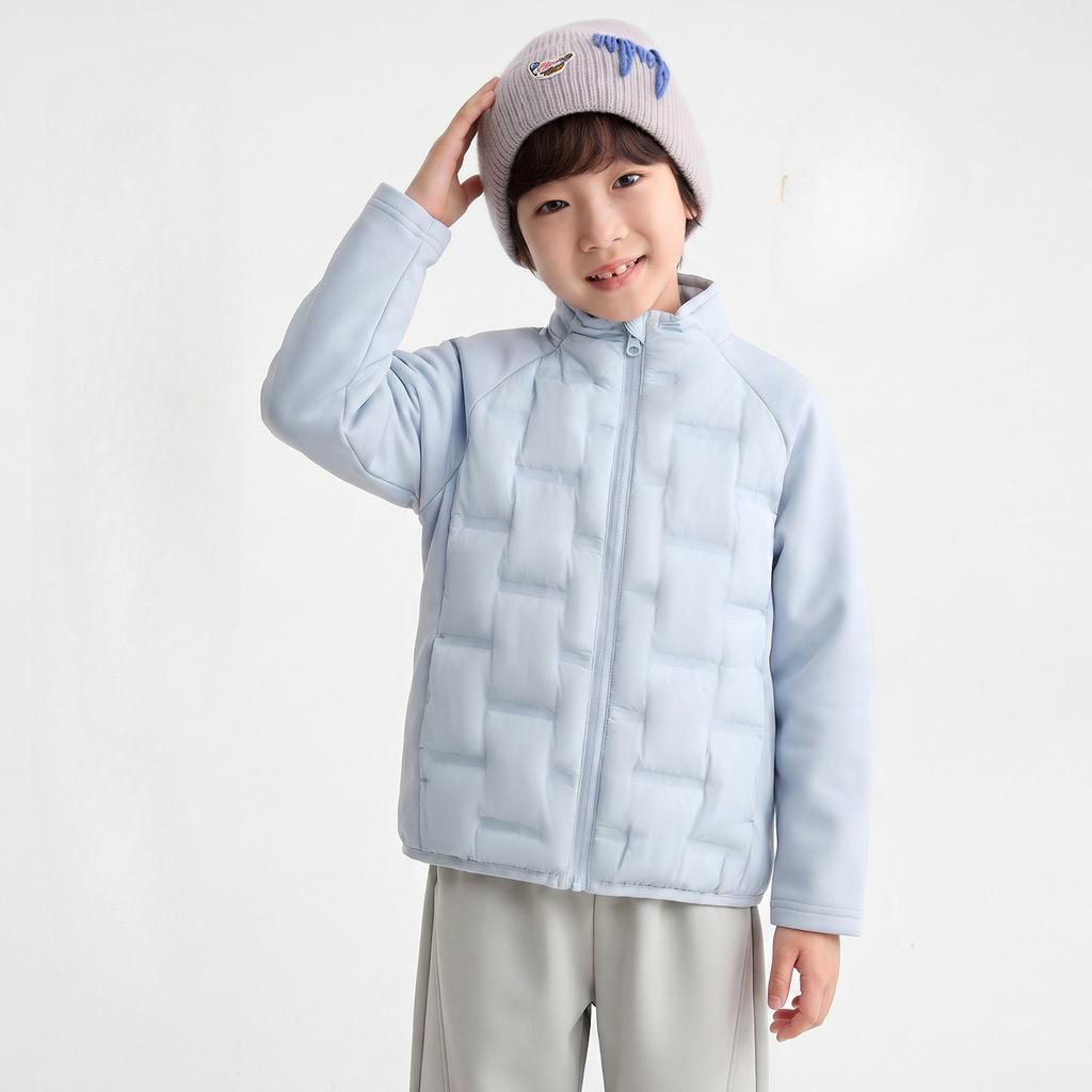 Kids Multipurpose Down Coat Warm Insulation Outerwear Stand Collar Accent For Primary School Students