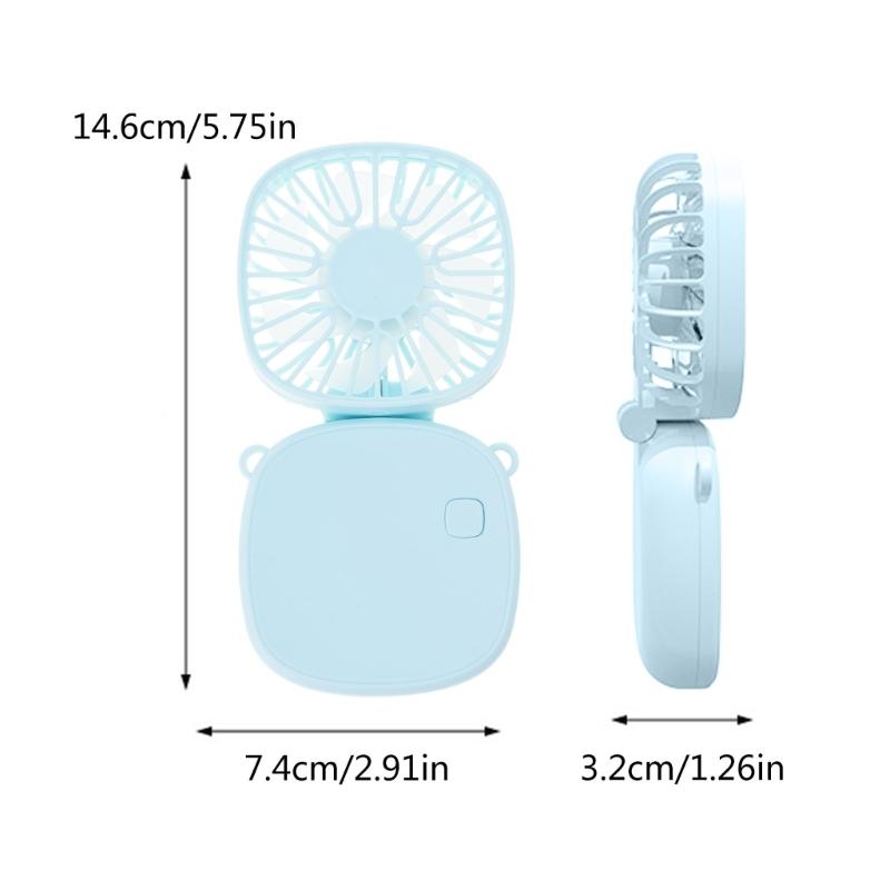 Handheld Fan Foldable Fan Rechargeable Small Pocket Fan with 3 Speed USB Fan for Office Outdoor Indoor Pocket Fan