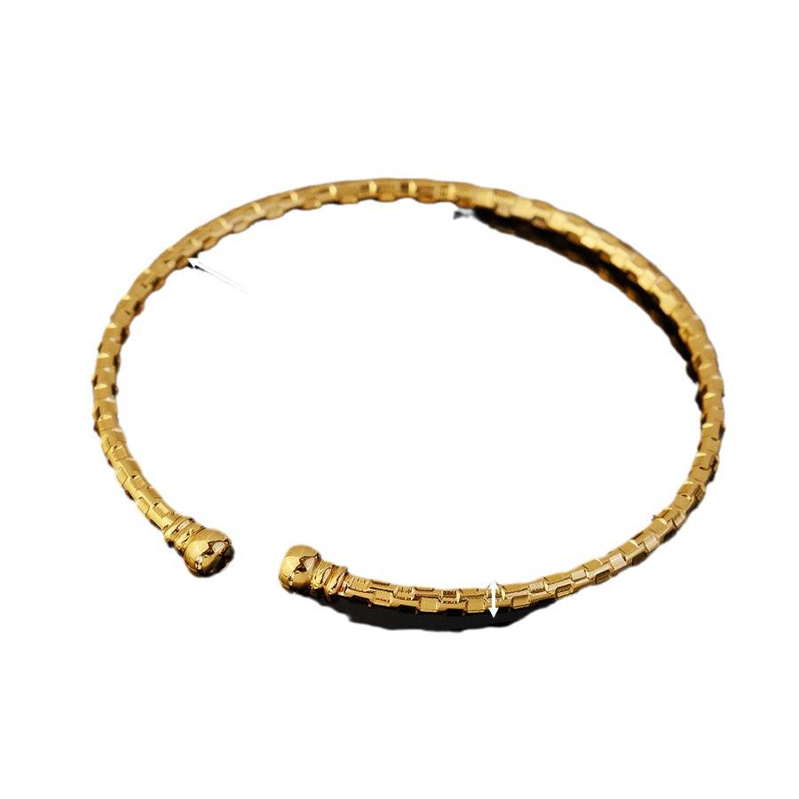 

Браслет-бенгл с золотым покрытием 3 мм для женщин - Эфиопский свадебный подарок Two-tone (1 piece)
