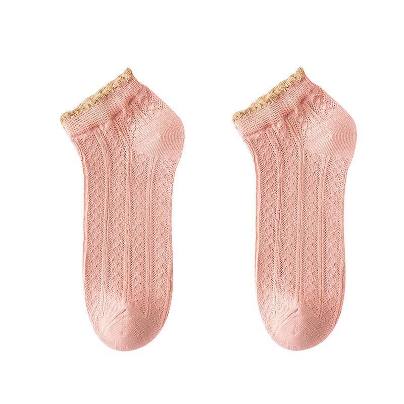 

Женские тонкие кружевные носки на весну/лето: Милая Лолита в японском стиле с деревянной отделкой ушей розовый