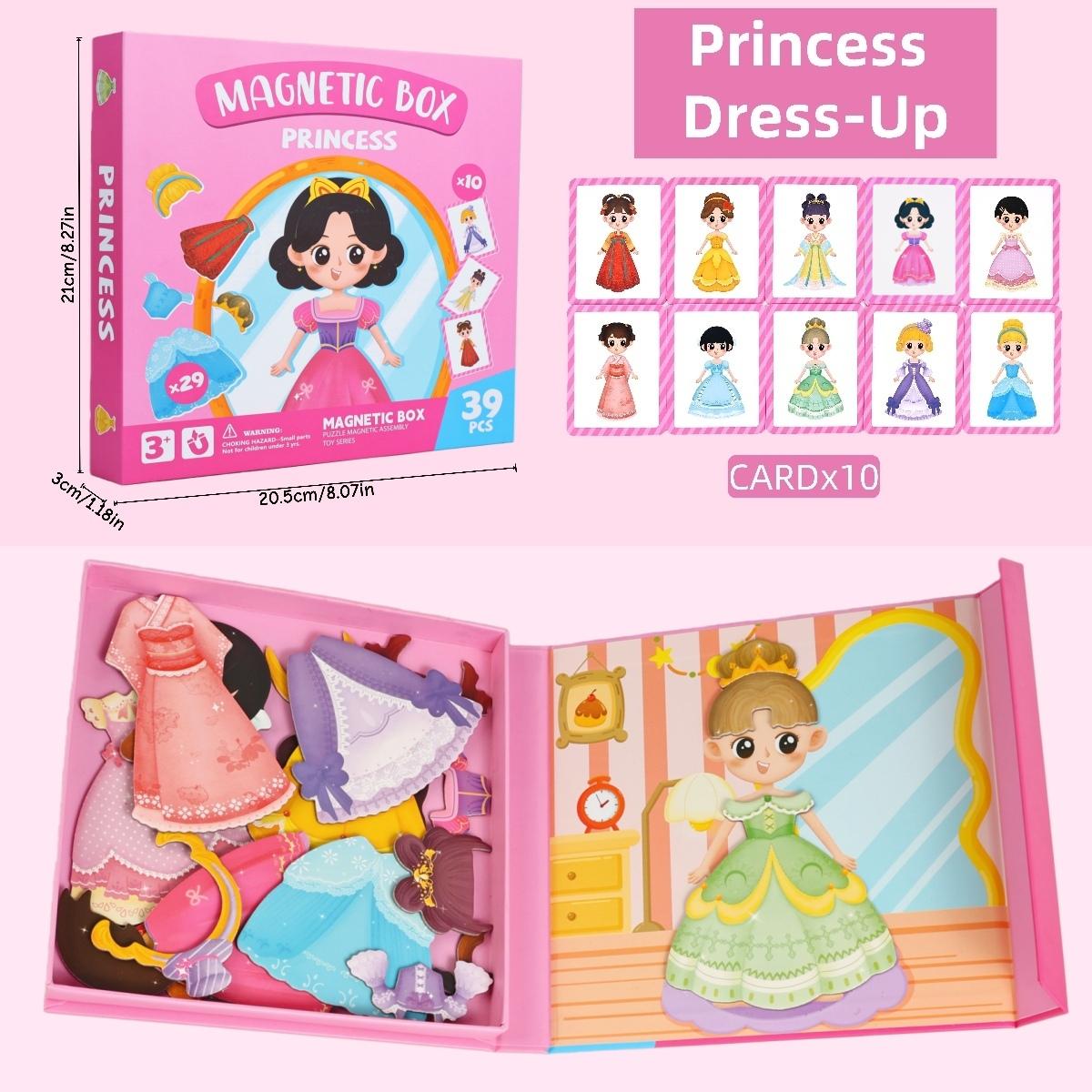 

Magnetic Dress-Up Puzzle Toy, Children s Educational Fun Game, Princess Dress-Up Scene, Travel-Friendly, Suitable as a Gift for Girls