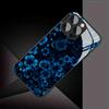 Blue Black Flower Tempered Glass Phone Case for iPhone 17 16 Pro Max 15 14 Plus 13 12 11 Pro 16E 17Air X XR XS MAX 7 8 SE2 Cover