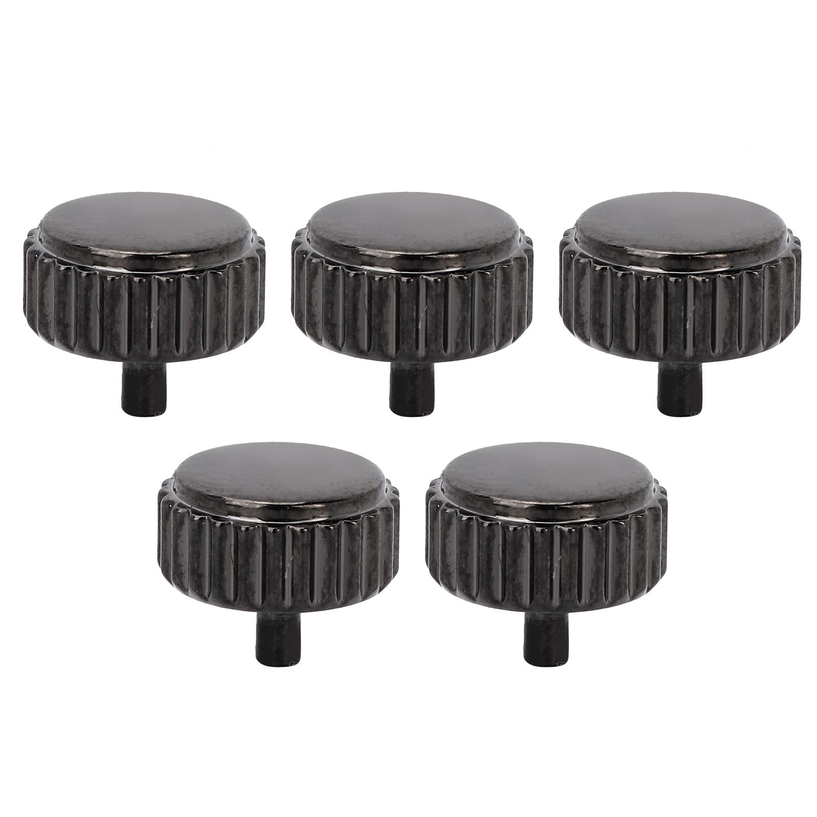 

5pcs Steel Watch Crown Watch Head Watchmaker Repairing Parts Replacement Accessories Black6mm 0.24in