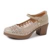 Fashion GKTINOO 2025 Spring Autumn Shoes Woman Genuine Leather Women Pumps Lady Platform Hollow Rhinestone High Heel Women's Shoes