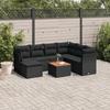 VidaXL Garden Lounge Set 8 Pcs with Cushions Black Braided Resin 3223759