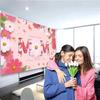 Polyester Mom Photography Backdrop Pink Flower Hanging Background  Home Party Decor