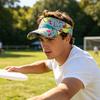 Unisex Sun Hat Breathable Hollow Top Sun Visor Hat Adjustable Size Geometric Pattern Large Brim Outdoor Running Fitness Travel Hat