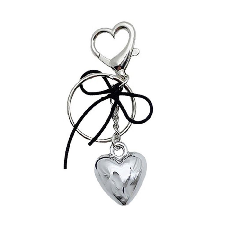Chic Heart Keychain Stylish Accessaries Elegant Key Holder Bowknot Bag Charm