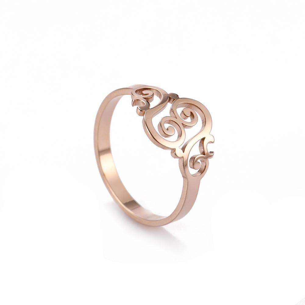 Cazador Vintage Flower Filigree Ring Women Gold Color Stainless Steel Finger Rings Jewelry Anniversary Birthday Mother Gift