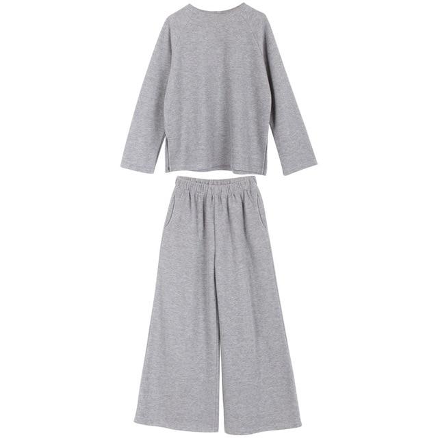 Teenager Girls Sets Loose Tracksuit for Children 6-14 Years Old School Kids Clothes Girl Sweatshirt Wide Leg Pants Suits