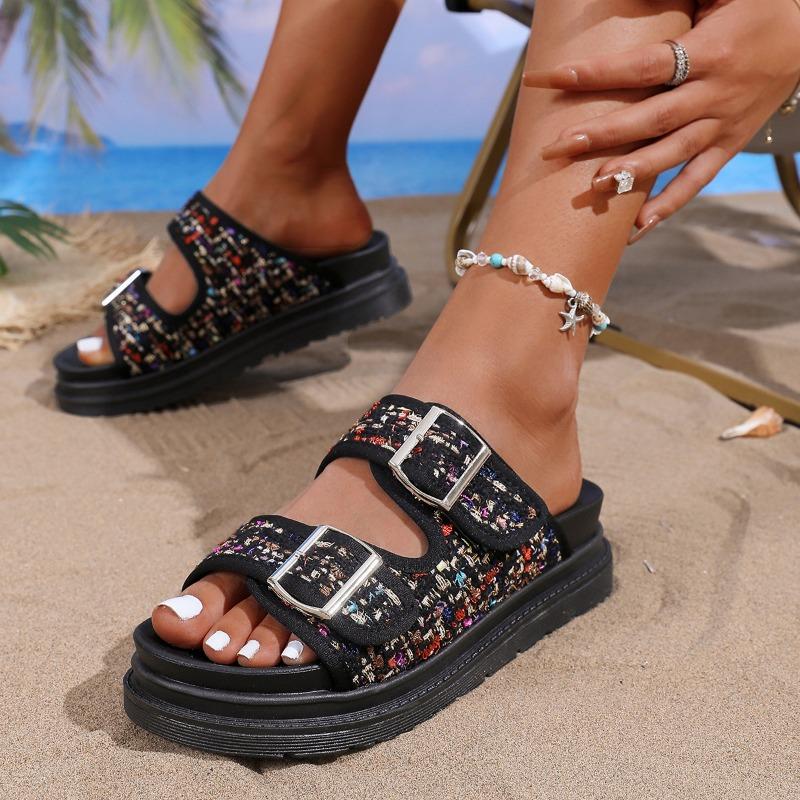 Thick-soled Belt-buckle Shoes, New Fashionable Sandals, Women's Casual Light Shoes