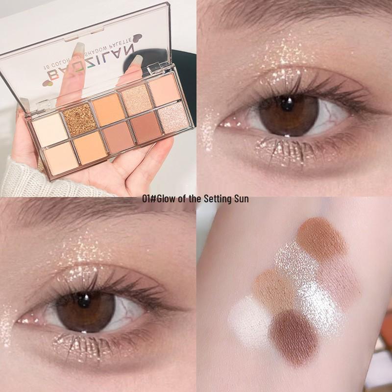 Versatile Multi-Color Eyeshadow Palette: Contour, Highlight & Matte Shimmer Earth Tones