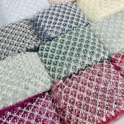 Netz Rhombus Perlen Pailletten Dekorative Kleidung Kleid Kleid Hochzeitsdekoration Spitze Accessoires