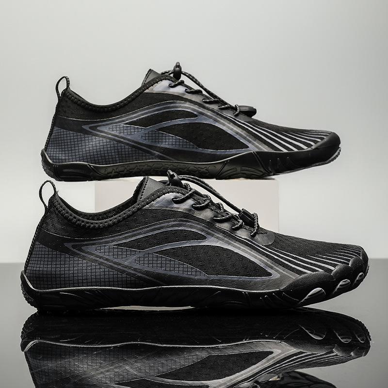 

Men and women parent-child water shoes beach swimming creek shoes outdoor couple five-finger shoes gym soft shoes 46 черный серый