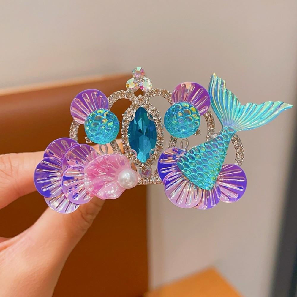 Carina Principessa Sirena Corona di Strass Stile Marino Copricapo Pettine Forcina Accessori per Capelli