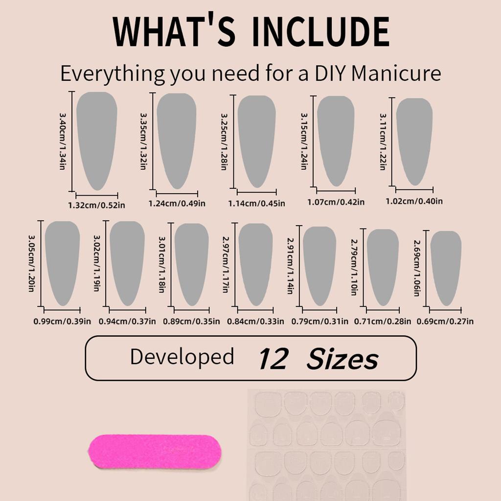 Ultra-long Pointed Tips Fake Nail Personality Spiderweb Edge French Artificial Nail for Women and Girl Party Activity