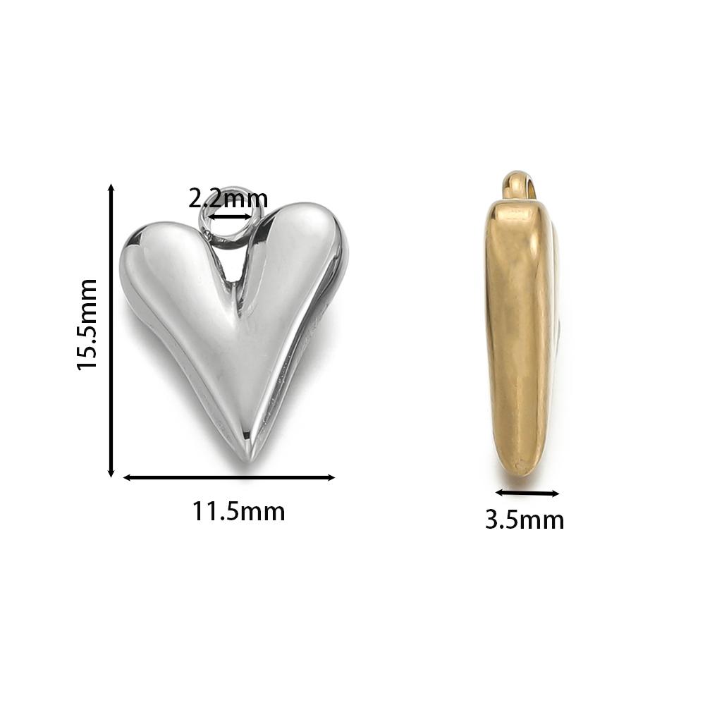 5pcs/lot Stainless Steel Heart Shape Charms Pendants for Handmade DIY Jewelry Necklace Earring Making Accessories
