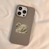 Phone Case For iPhone 16 15 Pro Max 14 13 12 11 Pro Max 16 Plus XS XR X 16e Elegant White Swan Design Soft Cute Shockproof Cover