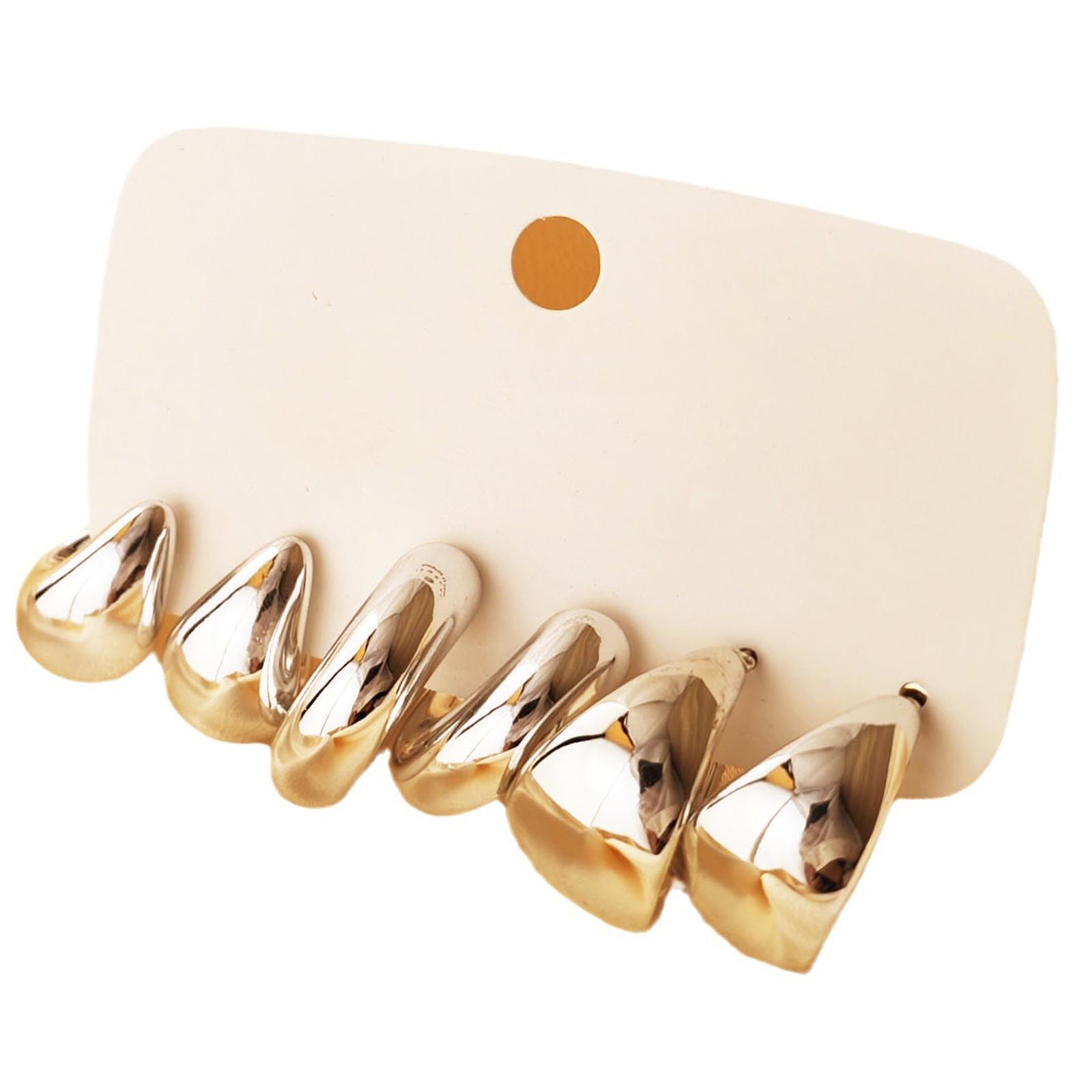 

Набор из 6 висячих серег в форме буквы C, в виде капли. Элегантные серьги-подвески в виде капли воды. Украшения ручной работы для женщин и девушек. золотой