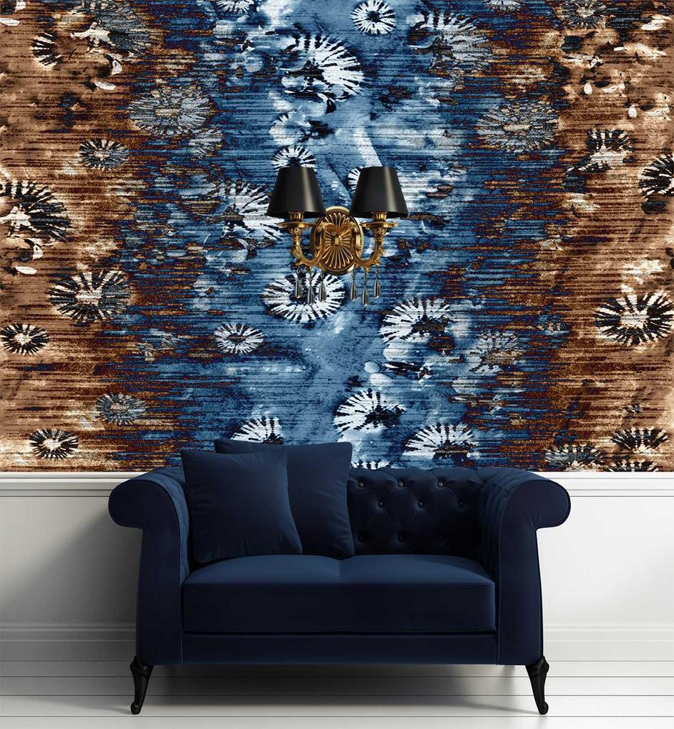 Wallpaper Blue tapestry Vintage pattern